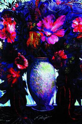 Prof. Ernst Fuchs, geb. 1930, Blumenstrauss,Farbgiclee auf Leinwand, handsigniert, ca. 88x60 cm