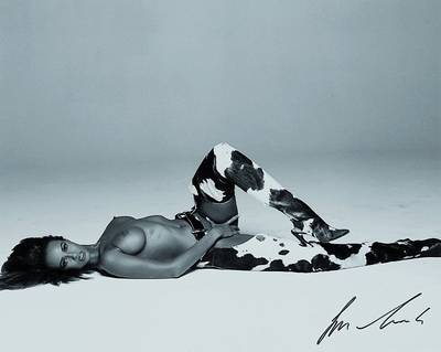 Michel Comte, geb. 1954 Zürich, s/w Fotografie, Iman 1992, handsigniert, ca. 19x24 cm