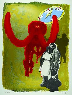 Jörg Immendorff, 1945-2007, Kunstkompass, Siebdruck, rechts unten handsigniert, Probedruck, Unikat, links unten orig. Anweisung: Akt unterdrucken, ...