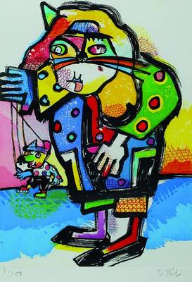 Otmar Alt, geb. 1940, Katze und Maus, Farbradierung, rechts unten signiert, Auflage 7/180, ca. 41,5x30 cm, unter Glas, Rahmen, mit Zertifikat