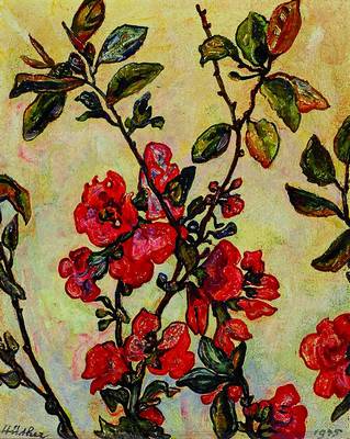 Julius Hüther, 1881 Cannstadt-1954 München, Blütenzweige, Öl/Lwd, links unten signiert, ca. 29.5x24 cm, Rahmen