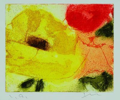 Klaus Fussmann, geb. 1938 Velbert, Farbradierung, Rosen, handsigniert, bezeichnet e.a., ca. 9x11 cm
