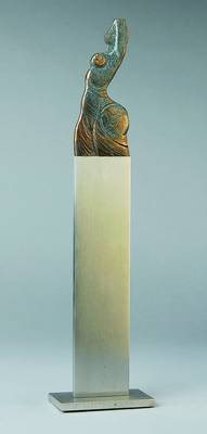 Ernst Fuchs, geb. 1930 Wien, Bronze, signiert und num. 59/1000, Strassacker-Stempel, Gesamt ca. 40 cm
