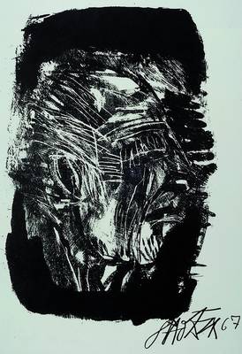 Otto Dix, 1891 Gera-1969 Singen, Selbstbildnis, Lithografie, im Stein signiert,datiert (19)67, unter Glas gerahmt, ca. 50x60 cm
