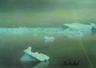 Gerhard Richter, geb. 1932 Dresden, zwei Multiple Karten mit Landschaften, jeweils handsigniert, je ca. 15x10.5 cm, unter Glas gerahmt