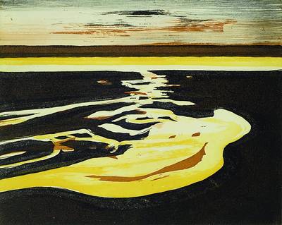 Eglau, Otto Wilhelm, 1917-1988, 6 Farbradierungen mit Sylt-Motiven aus der Mappe "Sylt 76", mit Kassette, Titel der Blätter: Meer, ...
