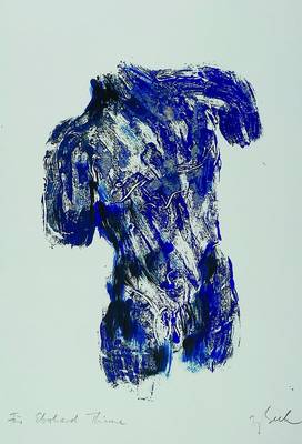 Paul Herbert Beck, 1920-2010, Torso, Acryl auf Papier, rechts unten signiert, Widmung: Für Eberhard Thieme, Blattgröße ca. 59x42cm, unter Glas, ...