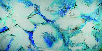 Marion Schmidt, geb. 1963 Eschwege, Frühlingsblüte, Acryl, handsigniert und datiert 07/2013, rückseitig gestempelt, ca. 70x140 cm