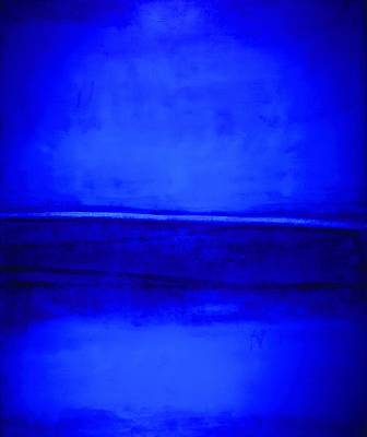 Gaston Galé, zeitgenössischer belgischer Maler, Abstrakte Komposition in Blau, Öl/Lwd, sign., ca. 120x100cm