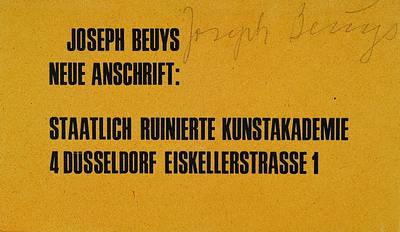 Joseph Beuys, 1921 - 1996, "Neue Anschrift", Multiple Postkarte, handsigniert, ca. 12x20,5 cm