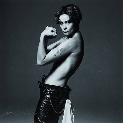 Michel Comte, geb. 1954 Zürich, s/w Fotografie, Demi Moore, handsigniert, ca. 27.5x27.5 cm, unter Glas gerahmt