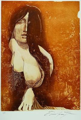Ernst Fuchs, geb. 1930 Wien, Phantom Lady, Kaltnadelradierung, handsigniert u. num. 6/125, ca. 58.5x42 cm, Blattgr. ca. 79.5x59.5 cm