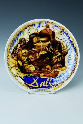 Salvador Dali, 1904-1989, Künstler-Teller, Rosenthal, abstrakte Komposition, rückseitig num. 109/5000, mit Originalverpackung, diese lt. Gebr.sp., ...
