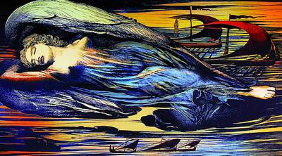 Ernst Fuchs, geb. 1930 Wien, "Engel über Wien", Giclee auf Leinwand, 2012, handsigniert und num. 118/300, Blattgr. ca. 61x105.5 cm