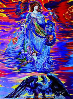 Ernst Fuchs, geb. 1930 Wien, "Madonna", Giclee auf Leinwand, 2012, handsigniert und num. 121/300, ca. 55x41 cm, Blattgr. ca. 61x47cm