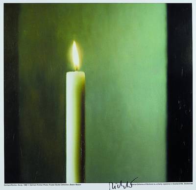 Gerhard Richter, geb. 1932 Dresden, "Kerze",Farboffset, handsigniert, ca. 45.2x48.5 cm