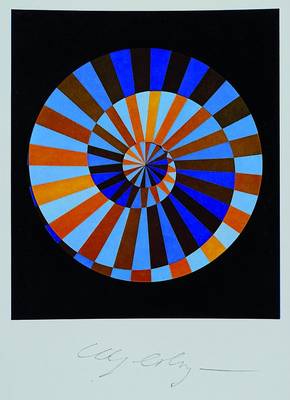 Viktor Vasarely, 1908-1997, Amtliches Telegramm-Schmuckblatt der Deutschen Bundespost, hrsg. anl. der Olympischen Spiele 1972 München, Farboffset, ...