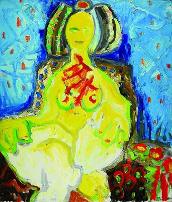 Heinz Seeber, 1930 München - 1998 Triest, "Halbakt in Gelb", Öl/Lwd., rückseitig signiert und datiert (19)68, ca. 81,5x70,5 cm,Keilrahmen