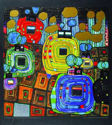 Friedensreich Hundertwasser, 1928-2000, "Pavilions and Bungalows", Kunstdruck mit Metallfolienprägung, Blattgr. ca. 48,5x45,5 cm, unter ...