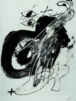 Antoni Tapies, 1923-2012 Barcelona, Farblithographie, handsigniert, ca. 75x65cm