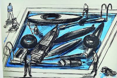 Kcho (Alexis Leyva Machado), geb. 1970, fünf Farblithographien, je rechts unten handsigniert und nummeriert, 4x ca. 60x80 cm u. 1x ca. 60x83 cm, ...