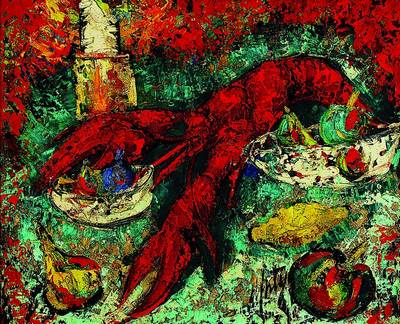 Henri d'Anty, 1910-1998, Stillleben mit Hummer, Öl/Lwd, rechts unten und auf der Rückseite signiert, ca. 46x55cm, Rahmen