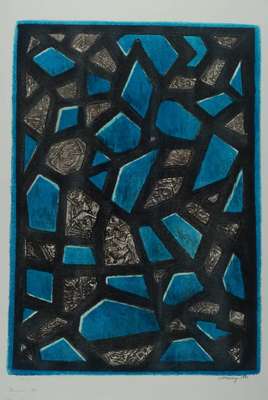Mark Tobey, 1890-1976, Aparuit, Farblithographie von 1971, handsigniert, num. 46/75, mit handschriftl. Widmung, ca. 60x43cm, unter Glas, Rahmen
