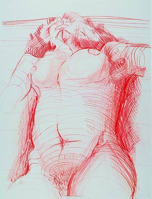 Denis Fadier, geb. 1949, Buntstiftzeichnung auf Papier, Akt, signiert und datiert 74, Blattgr. ca. 65.5x50 cm, PP