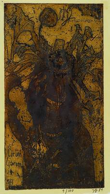 Horst Janssen, 1929-1995, Lirum Larum, Kaltnadelradierung von 1984, handsigniert und num. 9/100, ca. 22x12cm, unter Glas, Rahmen