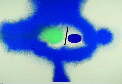 Victor Pasmore, 1908-1998, Farbsiebdruck, abstrakte Komposition, handsigniert VP und nummeriert 20/70, datiert 88, Motiv ca. 57x85 cm, unter Glas ...
