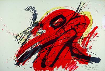 Walter Stöhrer, geb. 1937, Farblithographie, handsigniert und nummeriert 73/90, datiert 84, ca. 62.5x90.5 cm, unter Glas gerahmt