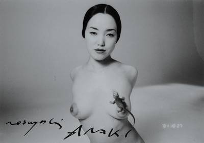 Nobuyoshi Araki, geb. 1940 Minowa/Tokio, s/w Fotografie, handsigniert, ca. 20x28 cm