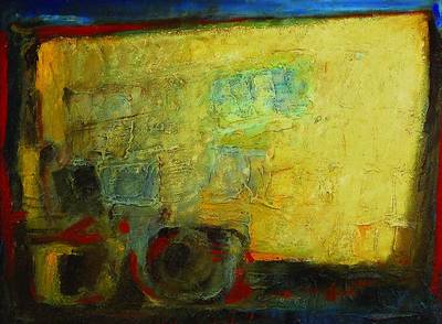Otto Ditscher, 1904-1987, Abstrakte Komposition, Öl/Hartfaser, rückseitig signiert und datiert 1977, ca. 53x71cm, Rahmen
