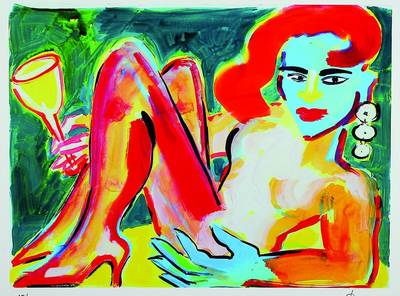Elvira Bach, geb. 1951, "Isabella", Giclee auf Bütten, 2013, handsigniert und nummeriert 15/50, ca. 37.5x50 cm, Blattgr. ca. 49.5x61 cm