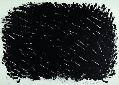 Günther Uecker, geb. 1930, "Bewegung II", Lithographie auf Karton, 1980, handsigniert und nummeriert 54/180, datiert 80, Stempel ...