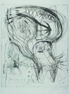 Jonathan Meese, geb. 1971, "Das dritte Auge", Radierung auf Bütten, handsigniert und datiert 07, rückseitig gestempelt von Griffelkunst ...