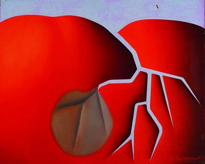 Wilhelm Beuermann, Berlin 1937 - 2006 Hannover, abstr. Darstellung, wohl organische Darstellung, Acryl/Lwd., signiert und datiert 74, ca. 49.5 x 61 ...