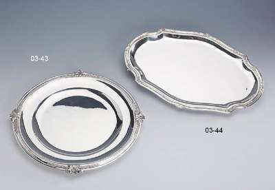 Ovale Anbietplatte, 800er Silber, Bruckmann & Söhne, um 1890, barocke Ornamente,ca. 40 x 28 cm, ca. 736 g