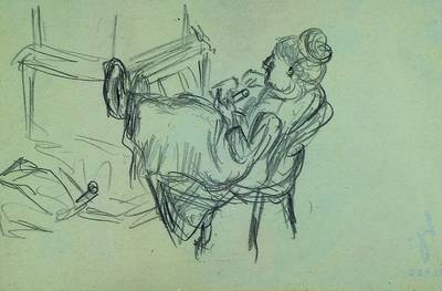 Karl Hubbuch, 1891-1979, Bleistiftzeichnung, sitzende Frau, rückseitig Nachlass-Stempel, ca. 10.2x16.8 cm, unter Glas gerahmt
