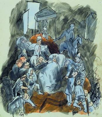 Karl Hubbuch, 1891-1979, Aquarell/Tusche auf Papier, Hamletszene, wohl 1914-18, unten rechts monogrammiert, rückseitig Tusche-/Bleistiftzeichnung ...