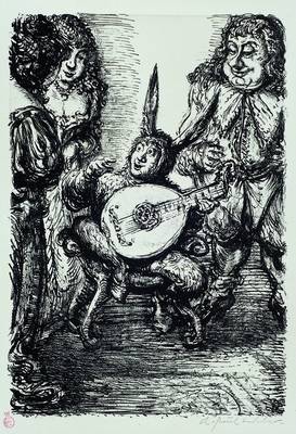 A. Paul Weber, 1883/93-1980, sieben Lithographien, verschiedene Motive, 2x drucksigniert, 5x unsigniert, je rückseitig Nachlass-Stempel und ...