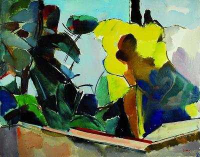 Wolf Werner Lüthy, geb. 1935 Zürich, Abstrakte Landschaft, Öl/Lwd, rechts unten signiert, rückseitig datiert 7.VIII 74, ca. 73x92cm