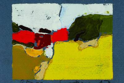 Klaus Fussmann, geb. 1938 Velbert, Farblinolschnitt, Raps bei Katrott, 2013, signiert und nummeriert 8/200, Blattgr. ca. 14.5x16 cm