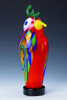 Wolfgang Schmid, geb. 1952 Lindberg bei Zwiesel, Studium an der Fachhochschule Nürnberg-Erlangen Werkstofftechnik Glas, hier: Vogel, Schichtglas mit ...