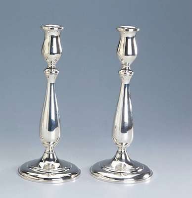 Kerzenleuchterpaar, Amerika, 925er Silber, gefüllt, zeitlose Form, H ca. 24 cm