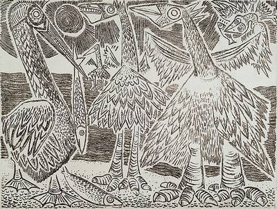 Johann Georg Müller, 1913 Ludwigshafen- 1986 Koblenz, Kaltnadelradierung, links unten signiert und dat. 1952, num. 38/120/2, ca. 24x31cm