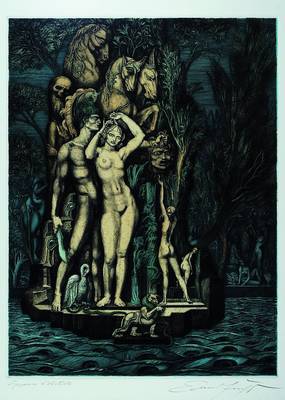 Prof. Ernst Fuchs, geb. 1930, "Venus auf der Insel des Todes", Radierung, handsigniert und nummeriert: Epreuve d´Artiste, Motiv ca. ...