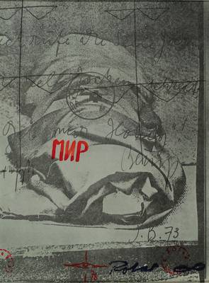 Robert Rotar, 1926-1999, Übermalung auf Offsetkopie der Einladungskarte v. Joseph Beuys u. Jonas Häfner, 1984, vgl. Schellmann/Klüser 374, ...