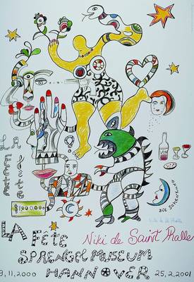 Niki de Saint Phalle, 1930-2002, "La Fete", Farboffset, handsigniert, nur wenige handsignierte Exemplare, ca. 84x59.5 cm
