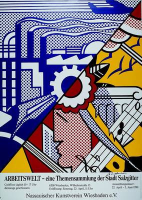 Roy Lichtenstein, 1923-1997, "Arbeitswelt", Farboffset, handsigniert, nur wenige handsignierte Exemplare, ca. 84x59.5 cm